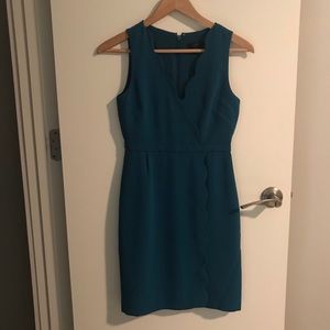 J.Crew Faux Wrap Scallop Crepe Dress